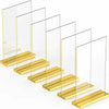 8.5x11 Luxurious Acrylic Gold Frames, 6 pack, Stunning Photo Displays, Enhance Your Event Ambience with Exquisite Gold Table Number Holders, Showcase Memories in Style with Elegant Golden Sign Holder