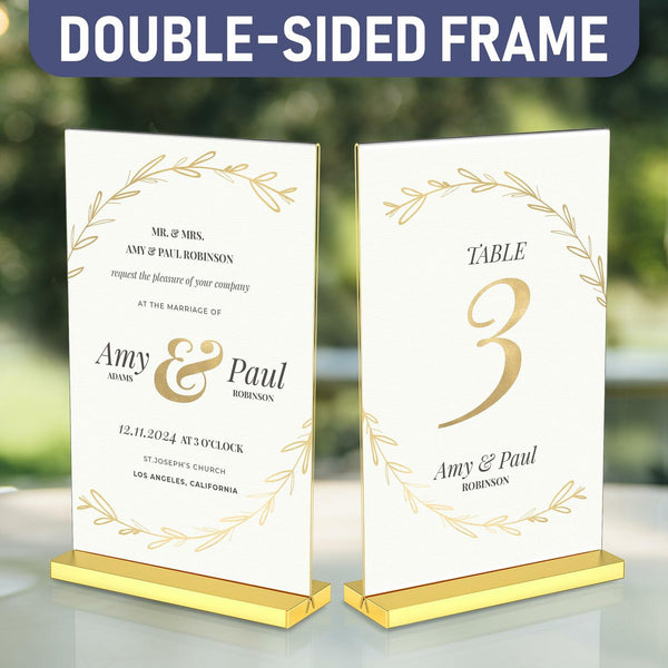 8.5x11 Luxurious Acrylic Gold Frames, 6 pack, Stunning Photo Displays, Enhance Your Event Ambience with Exquisite Gold Table Number Holders, Showcase Memories in Style with Elegant Golden Sign Holder