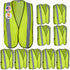 Safety Vest with High Visibility - 2 Inch Reflective Strips, Bright Neon Yellow, Breathable Polyester Mesh Fabric, ANSI ISEA Class Unrated, Hi Viz All Day and Night (10 Pack - XL-XXXL)
