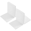 Acrylic Bookends, 2 Pairs of Clear Invisible Book Ends for Shelves, 4mm Heavy Duty Non Skid Book Holders for Books, Movies, DVDs, CDs, Video Games. Book Stopper for Home, Office, Library (White)