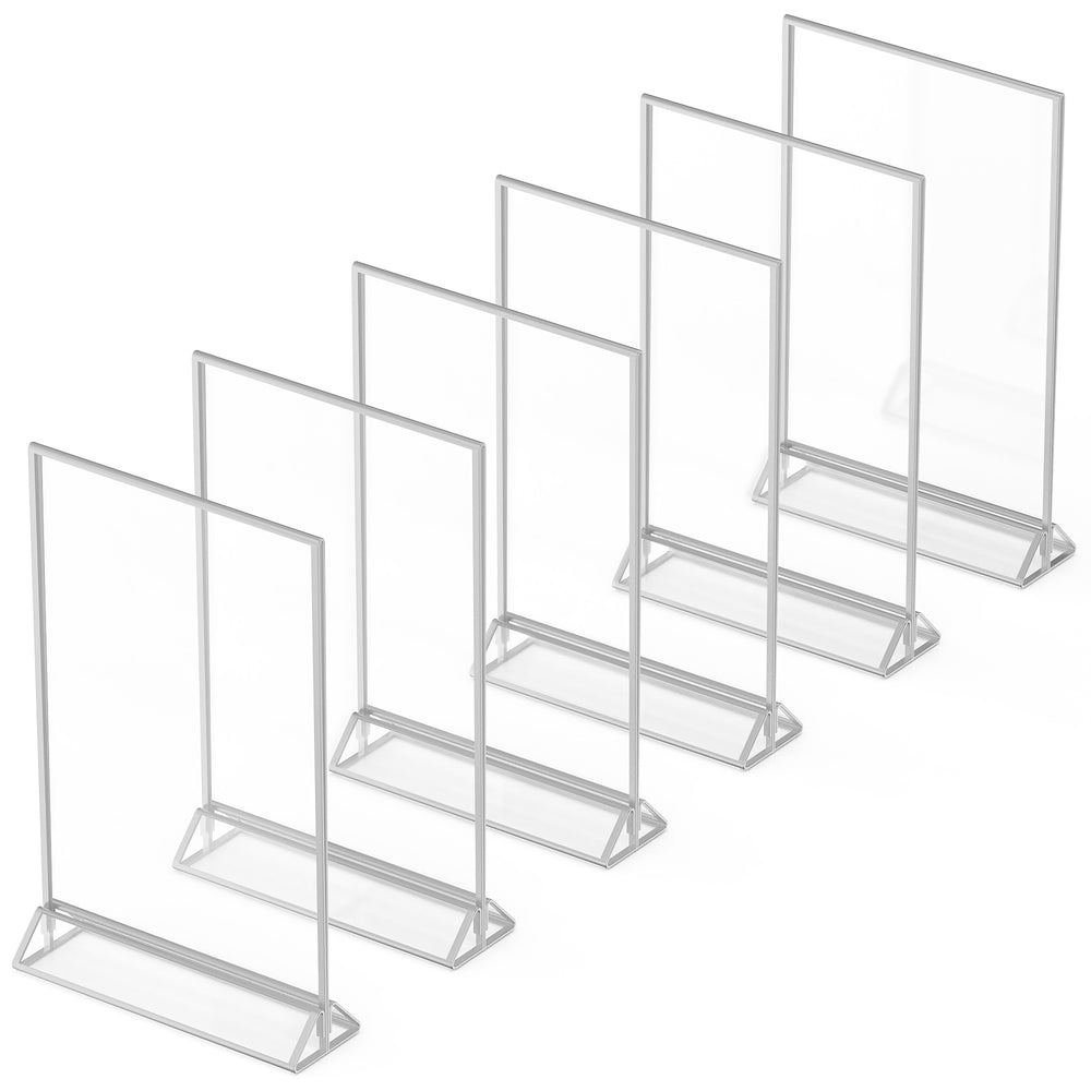 6 PACK 5 x 7  Gold Clear Double Sided Acrylic Picture Frames Photo Holders