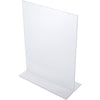 Acrylic Sign Holder 8.5 x 11 - Acrylic T Shape Table Top Display Stand, Double Sided, Bottom Load, Portrait Style Menu Ad Frame. Perfect for Restaurants, Promotions, Photo Frames, Classroom (6 Pack)