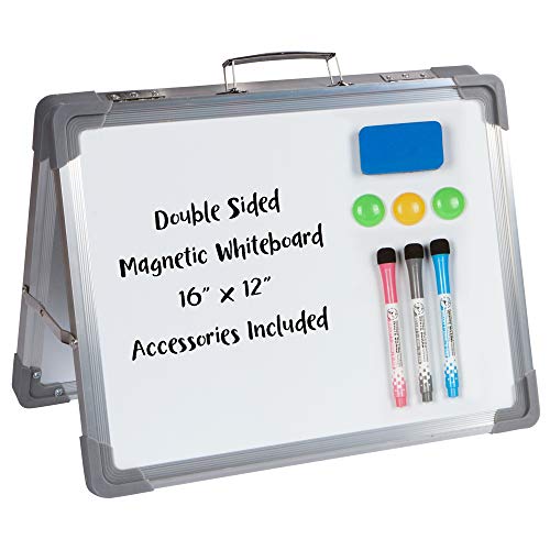 Large Magnetic Whiteboard, maxtek 60 x 36 Magnetic Dry Erase Board Foldable  with Marker Tray 1 Eraser 3 Markers and 6 Magnets | 5' x 3' Big