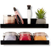 Clear Acrylic Floating Wall Shelves, Two Pack, 15 Inch Wall Bookshelf for Kids, 5 mm Acrylic Shelves for Kitchen, Shower, Nursery. Spice Rack, Display Organizer, Bathroom Storage Shelves (Black)