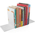 Acrylic Bookends, 2 Pairs of Clear Invisible Book Ends for Shelves, 4mm Heavy Duty Non Skid Book Holders for Books, Movies, DVDs, CDs, Video Games. Book Stopper for Home, Office, Library (White)