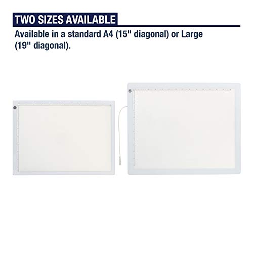 LED Light Box for Tracing - New 2021 Model - Ultra Thin Light Pad with Adjustable Brightness. Comes with USB Cable, Adapter, Tracing Paper, and Clip. Portable Light Board for Sketching
