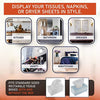 Acrylic Tissue Box Holder, Clear Tissue Box Dispenser for Facial Tissue, Napkins, Dryer Sheets. Perfect Cover for Bathroom, Desks, Countertops, Vanity, Bedroom, Night Stands (Rectangle, Clear)