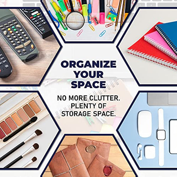 Acrylic Desk Organizer for Office Supplies and Desk Accessories, 12.5” x 5.5” x 4” and 5mm Acrylic Valet to Organize Documents, Mail, Paper Clips, Sticky Notes, Tablet, Other Storage (Clear Glitter)