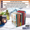 Acrylic Bookends, 2 Pairs of Clear Invisible Book Ends for Shelves, 4mm Heavy Duty Non Skid Book Holders for Books, Movies, DVDs, CDs, Video Games. Book Stopper for Home, Office, Library (Clear)
