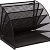 Mesh Office Organizer for Desk - Fan Shaped Desktop Organizer with 6 Compartments for Filing Paper, Bills, Letters. Desk File Organizer for Work, School, Office, Waiting Room, Classroom, and More