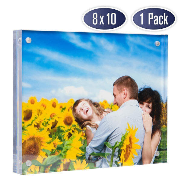 Dasher Products Acrylic Picture Frame 8x10 - Double Sided Magnetic Photo Frame (1 Pack)