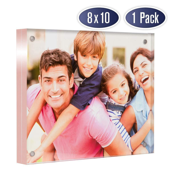 Acrylic Picture Frame 8x10 with Rose Gold Edges (1 Pack)