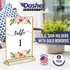 Gold Picture Frames Double Sided - 6 Pack - 4x6 Acrylic Gold Table Number Holders, Clear Easel Table Stands for Signs, Gold Frames for Wedding Table Numbers, Menu Holder, Photo Frame