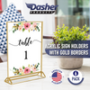 Gold Picture Frames Double Sided - 6 Pack - 5x7 Acrylic Gold Table Number Holders, Clear Easel Table Stands for Signs, Gold Frames for Wedding Table Numbers, Menu Holder, Photo Frame