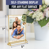 Gold Picture Frames Double Sided - 6 Pack - 5x7 Acrylic Gold Table Number Holders, Clear Easel Table Stands for Signs, Gold Frames for Wedding Table Numbers, Menu Holder, Photo Frame