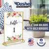 Gold Picture Frames Double Sided - 6 Pack - 8.5x11 Acrylic Gold Table Number Holders, Clear Easel Table Stands for Signs, Gold Frames for Wedding Table Numbers, Menu Holder, Photo Frame