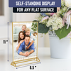 Gold Picture Frames Double Sided - 6 Pack - 8.5x11 Acrylic Gold Table Number Holders, Clear Easel Table Stands for Signs, Gold Frames for Wedding Table Numbers, Menu Holder, Photo Frame